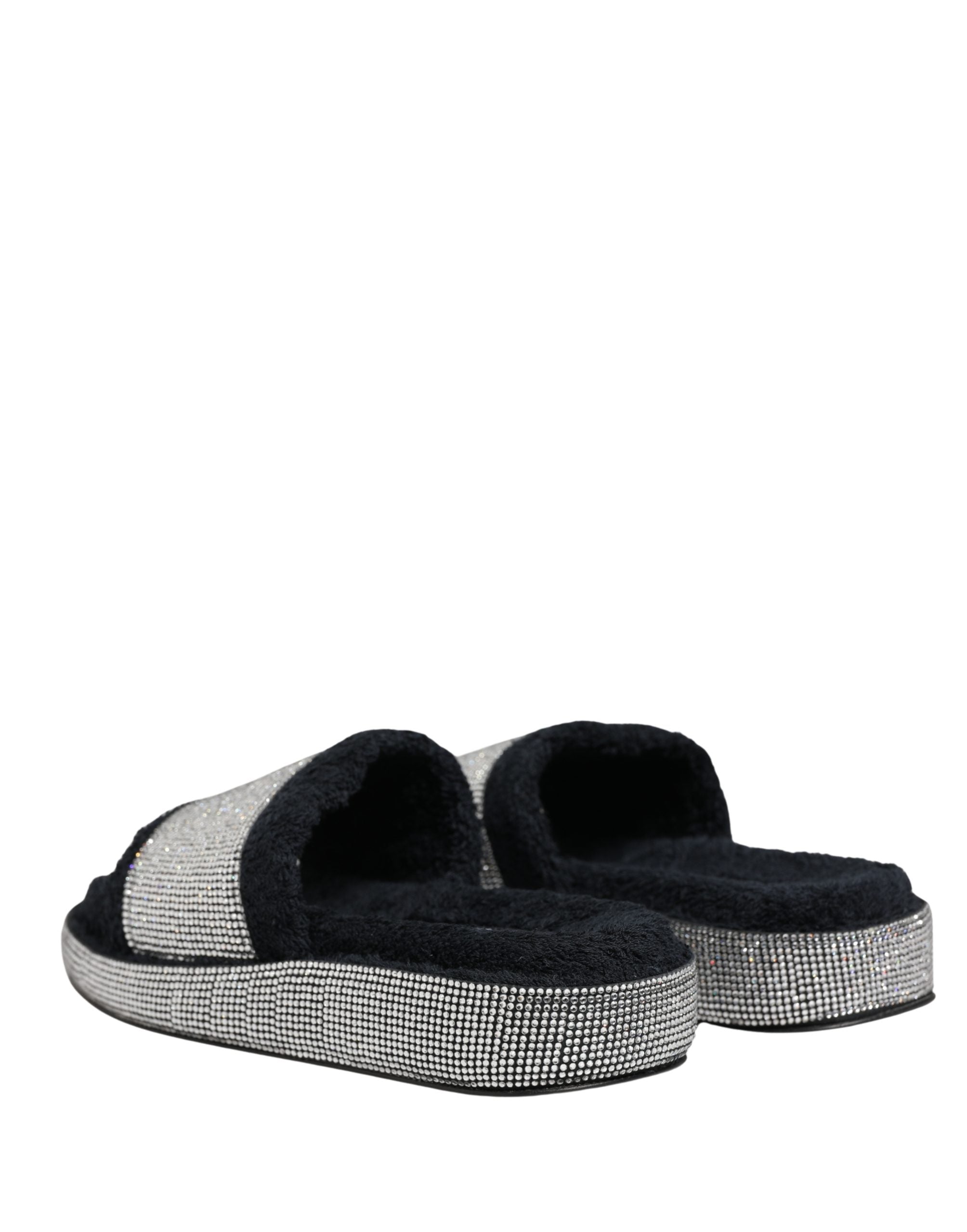 Černé nazouváky na platformě se zdobením Black Crystal