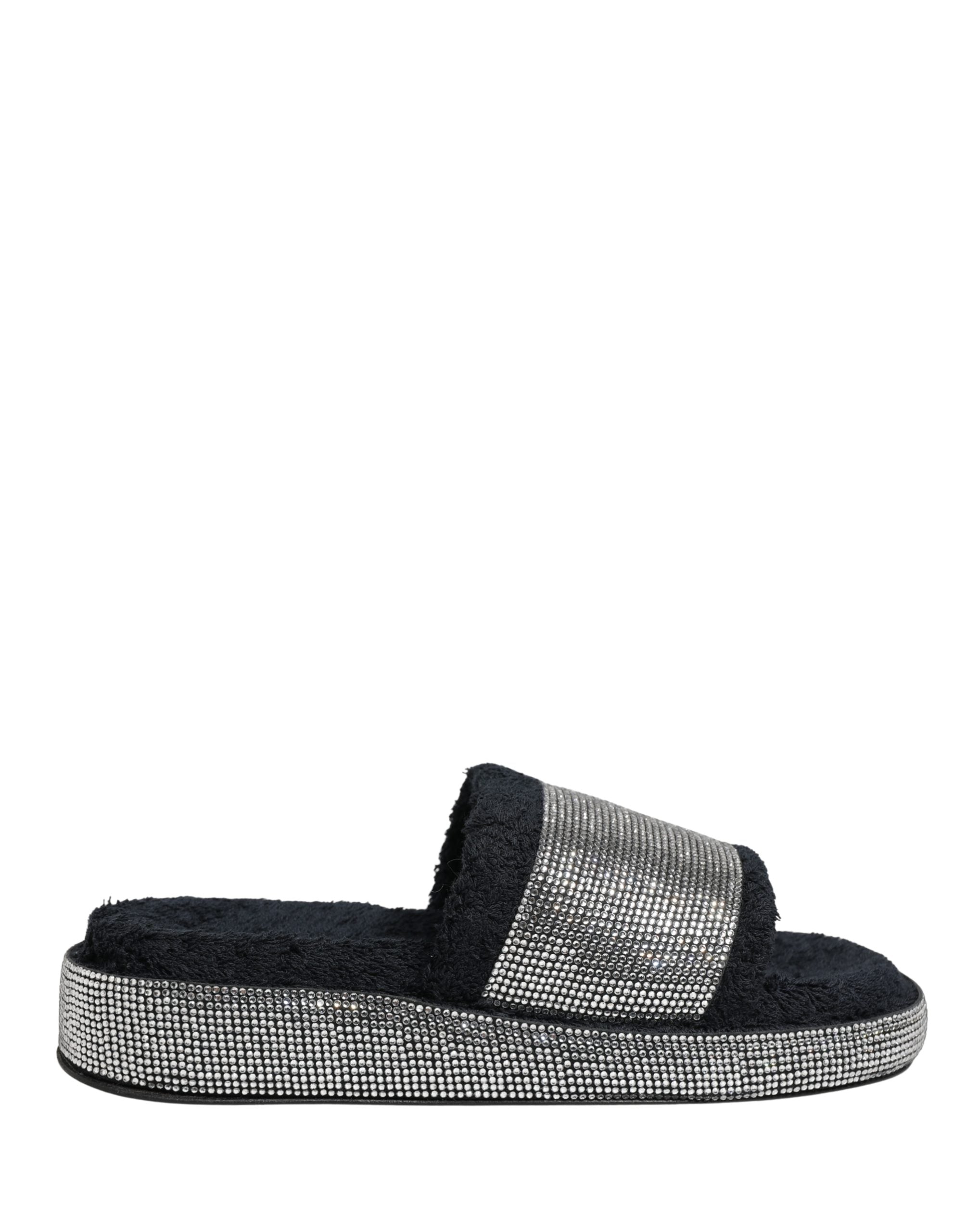 Černé nazouváky na platformě se zdobením Black Crystal