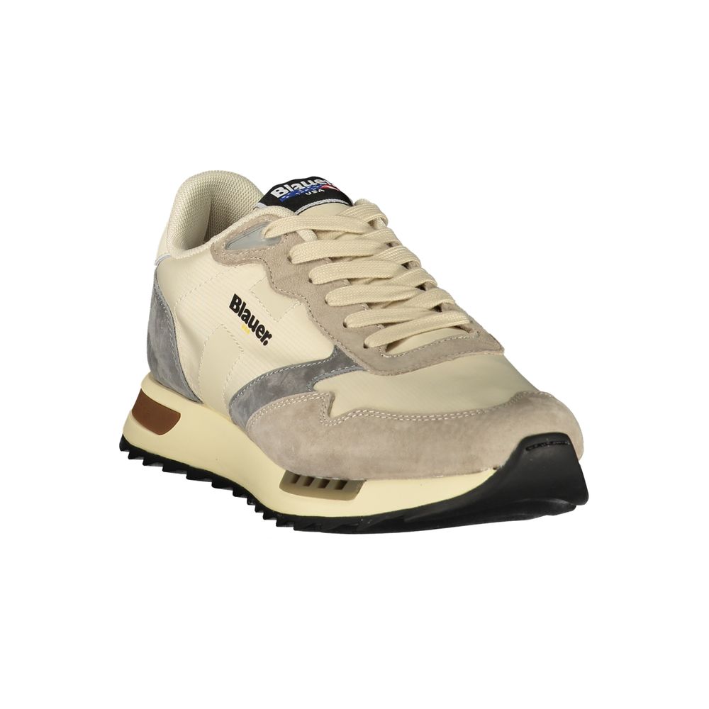 Beige Polyester Mens Sneaker