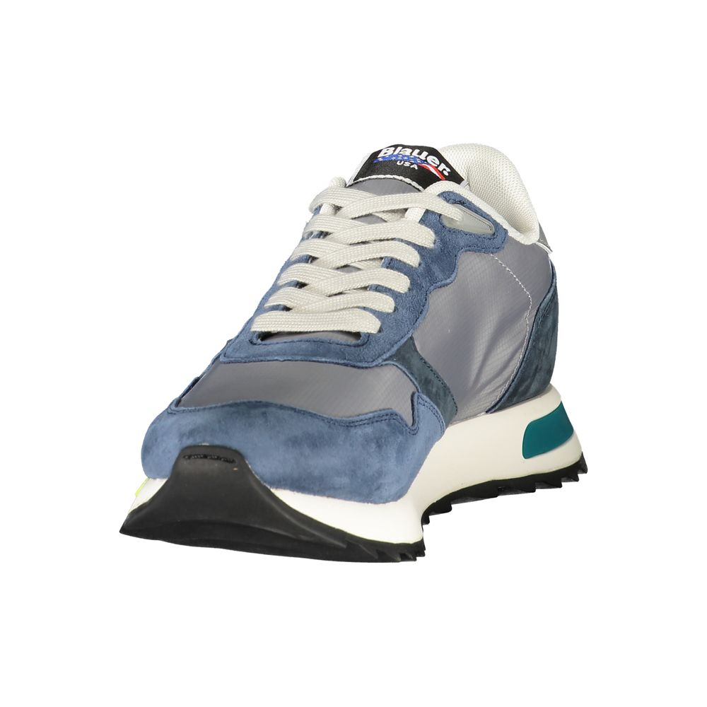 Blue Polyester Men's Sneaker