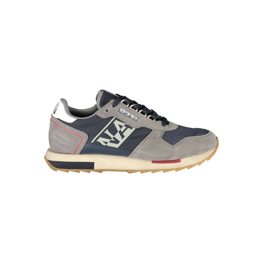 Blue Polyester Athletic Sneakers