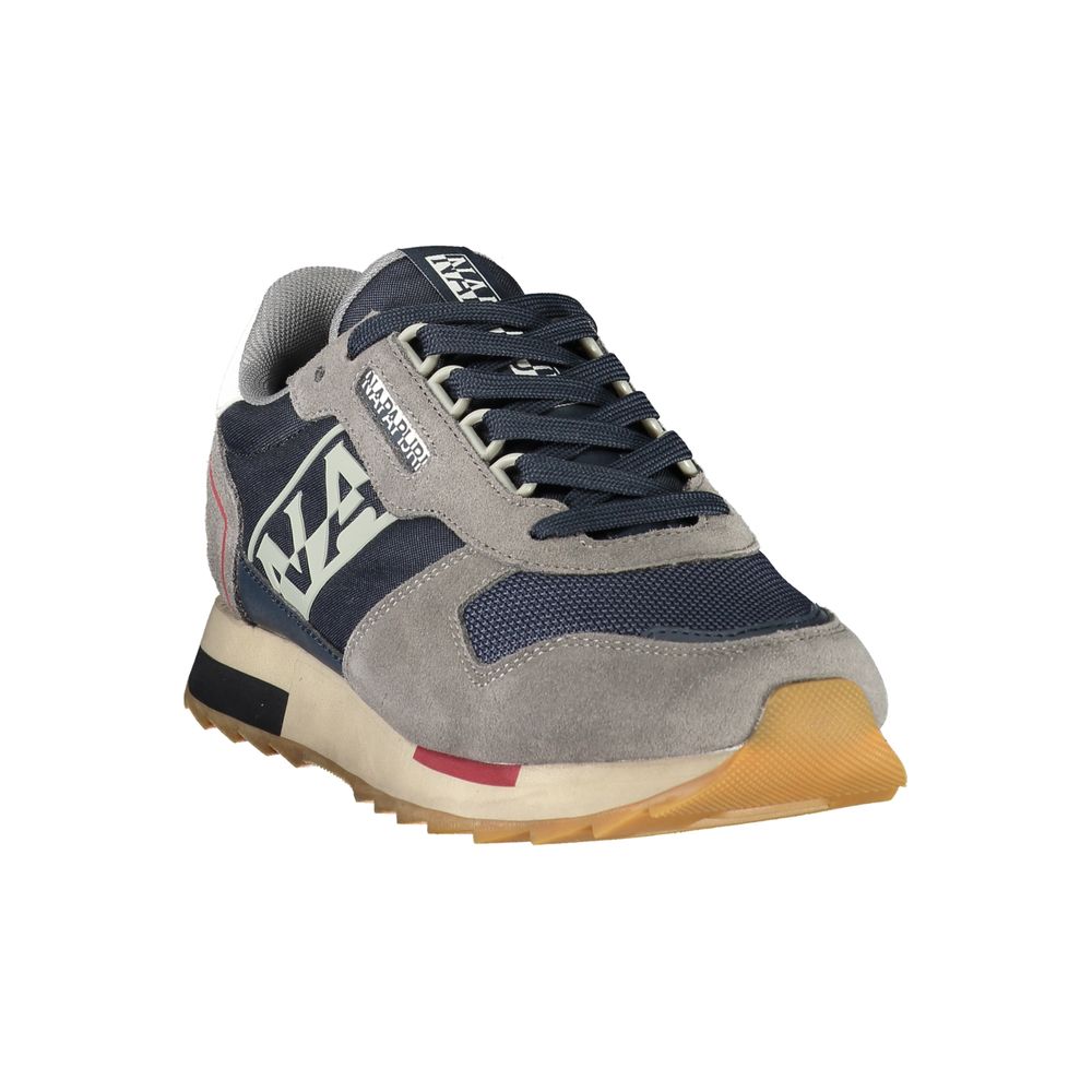 Blue Polyester Athletic Sneakers