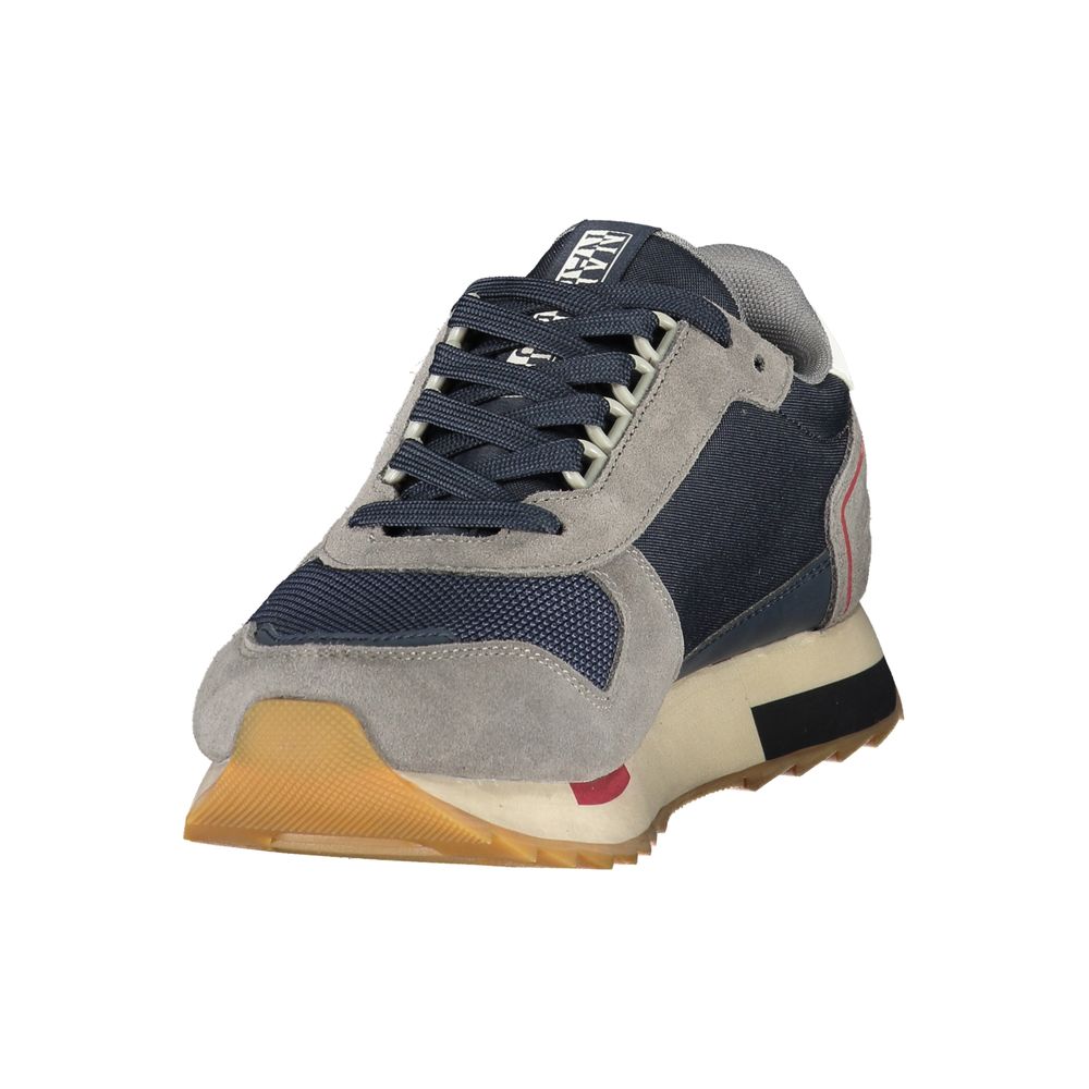 Blue Polyester Athletic Sneakers