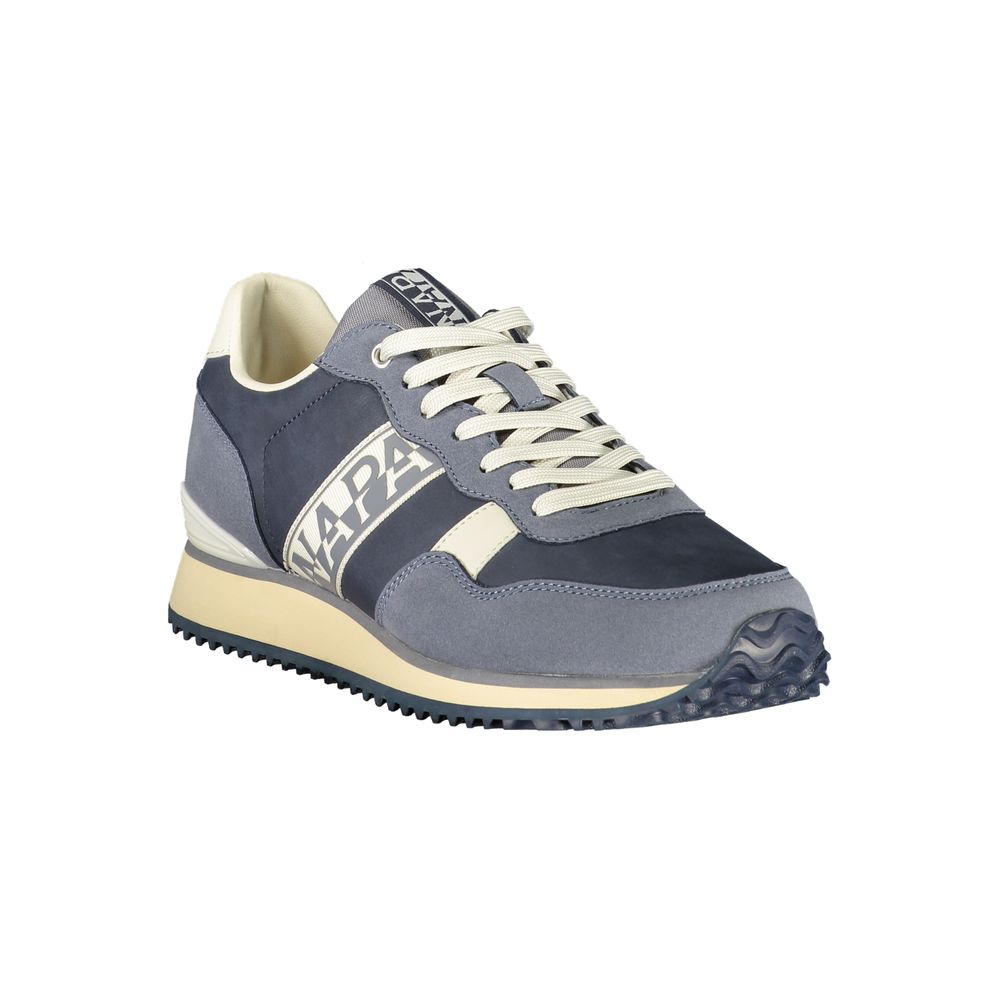 Blue Polyester Athletic Sneakers
