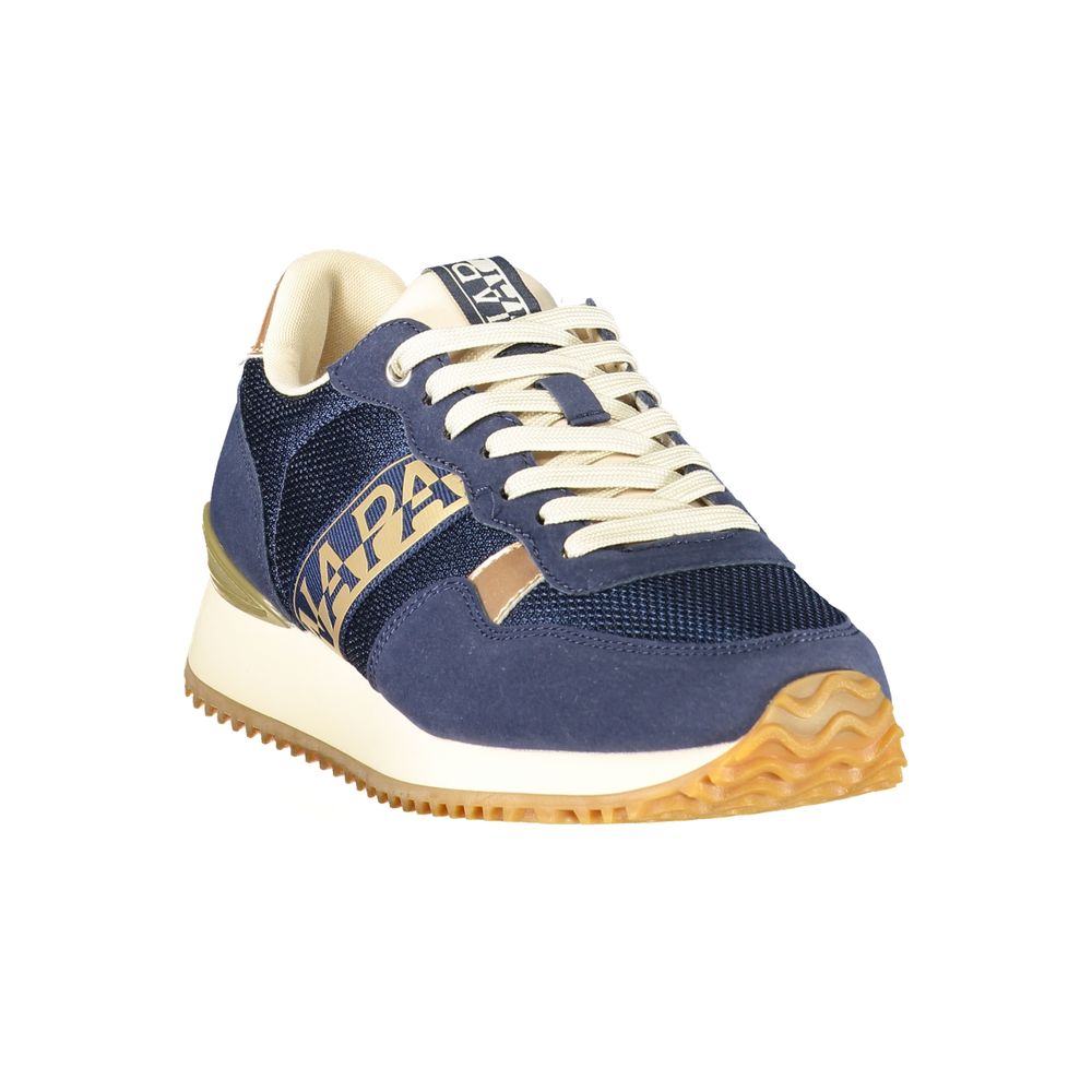 Blue Polyester Athletic Sneakers