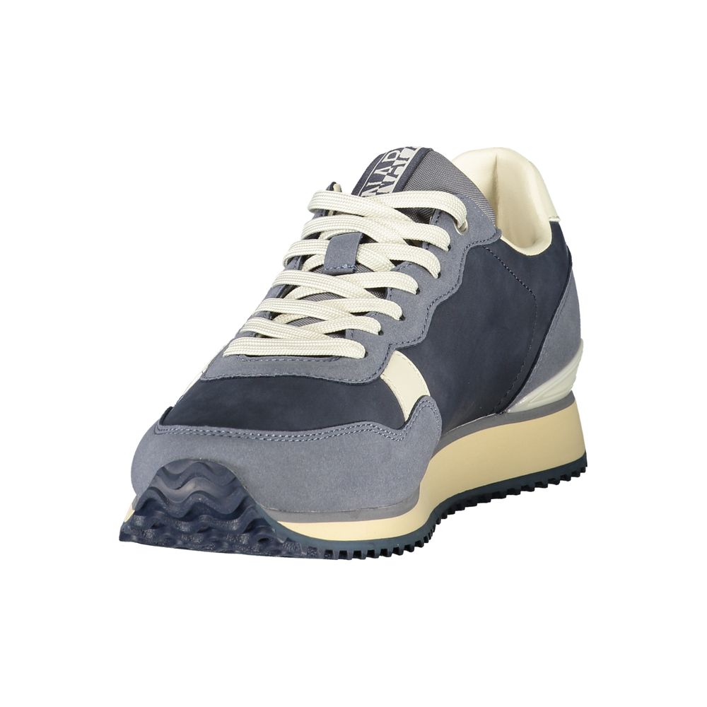 Blue Polyester Athletic Sneakers