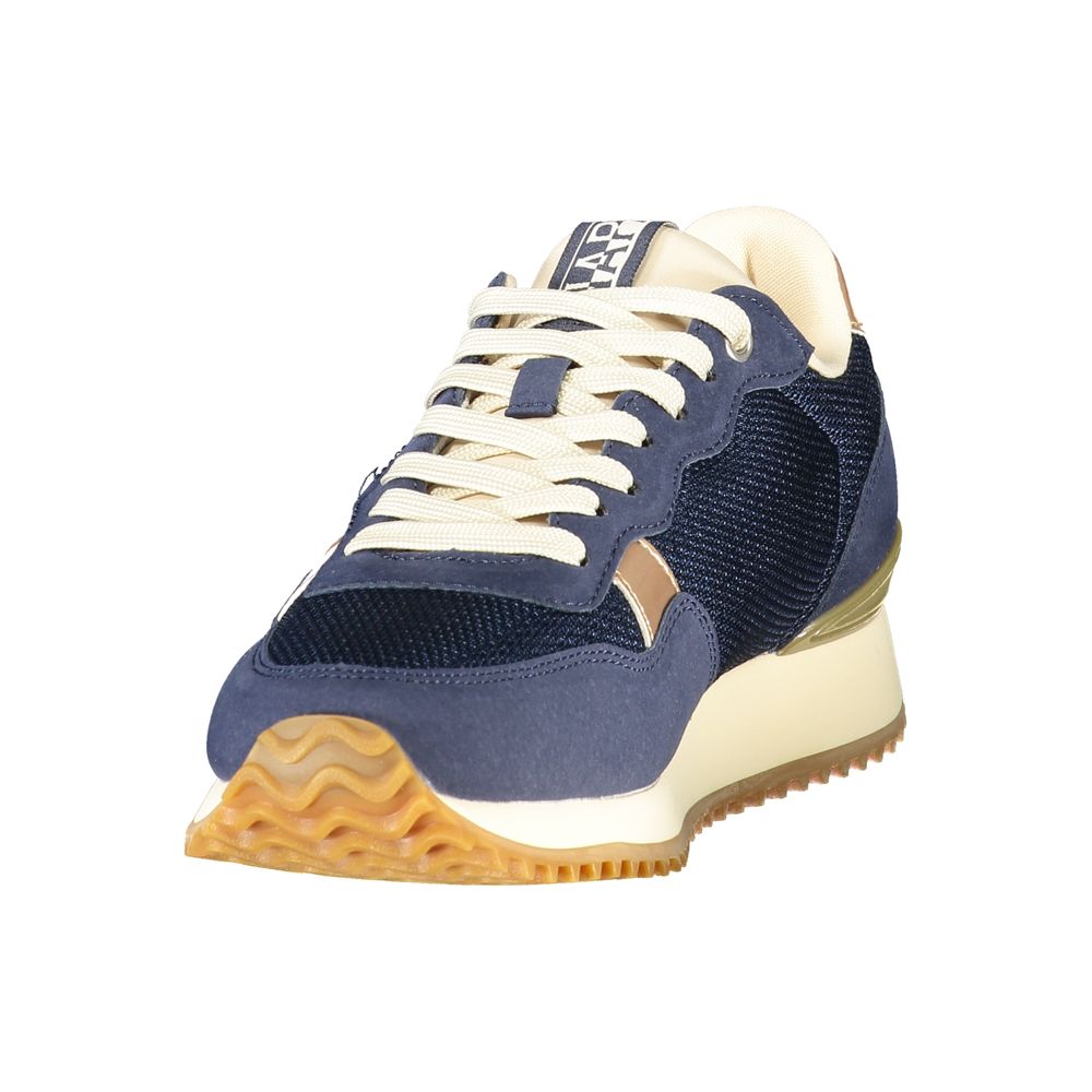 Blue Polyester Athletic Sneakers
