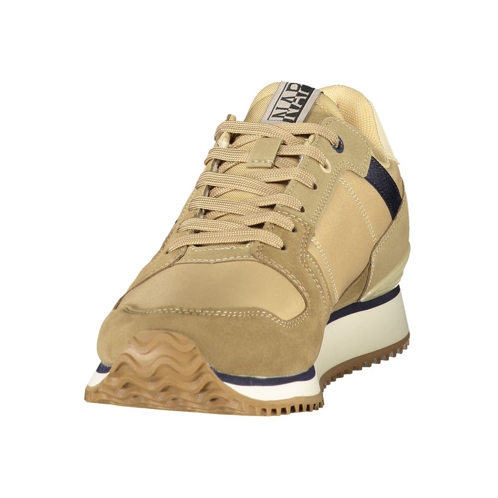 Brown Polyester Athletic Sneakers