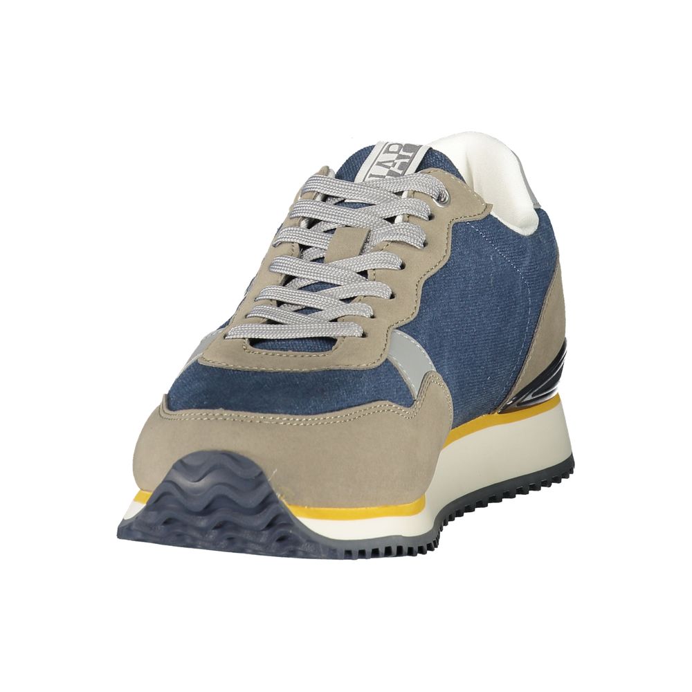 Blue Polyester Athletic Sneakers