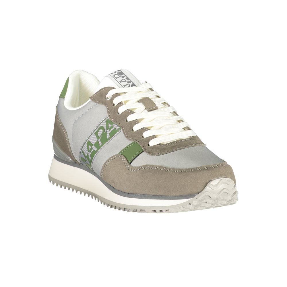 Gray Polyester Athletic Sneakers