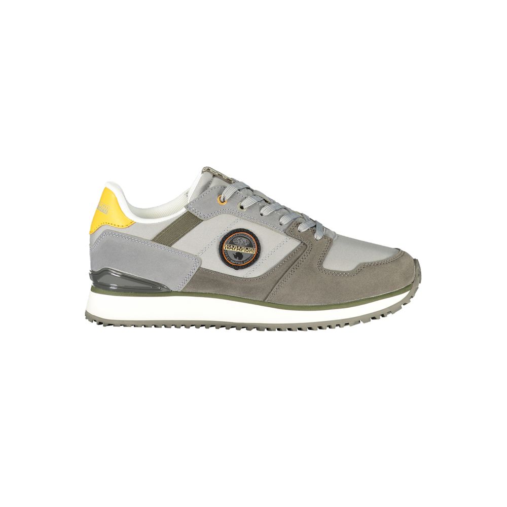 Gray Polyester Athletic Sneakers