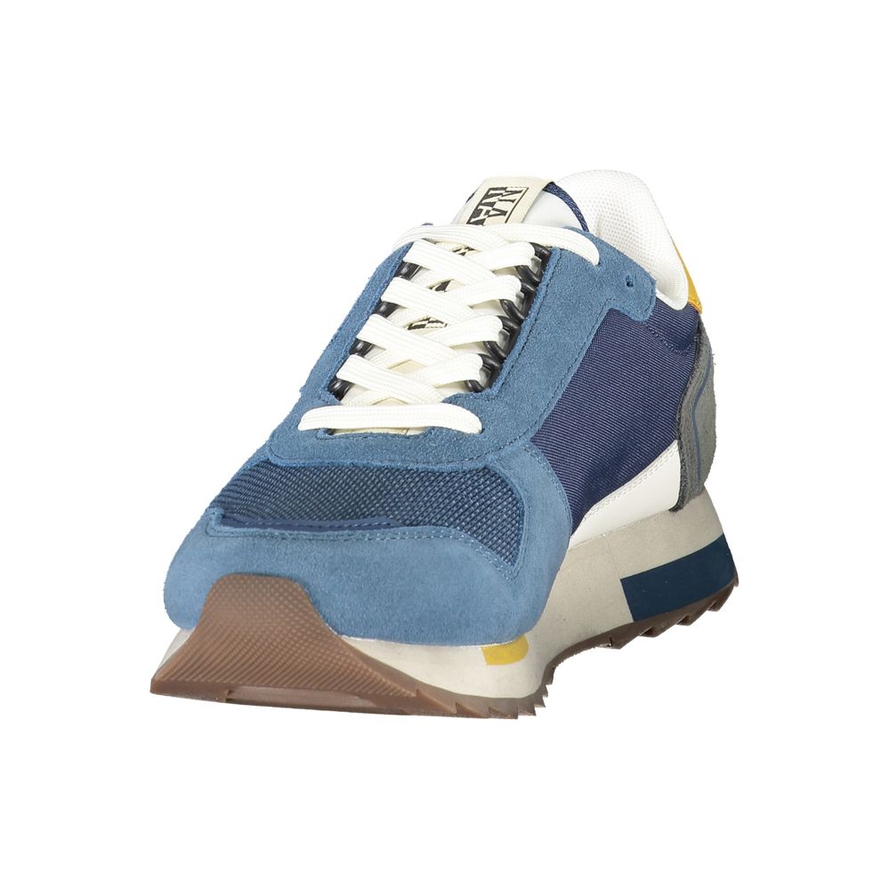 Blue Polyester Athletic Sneakers
