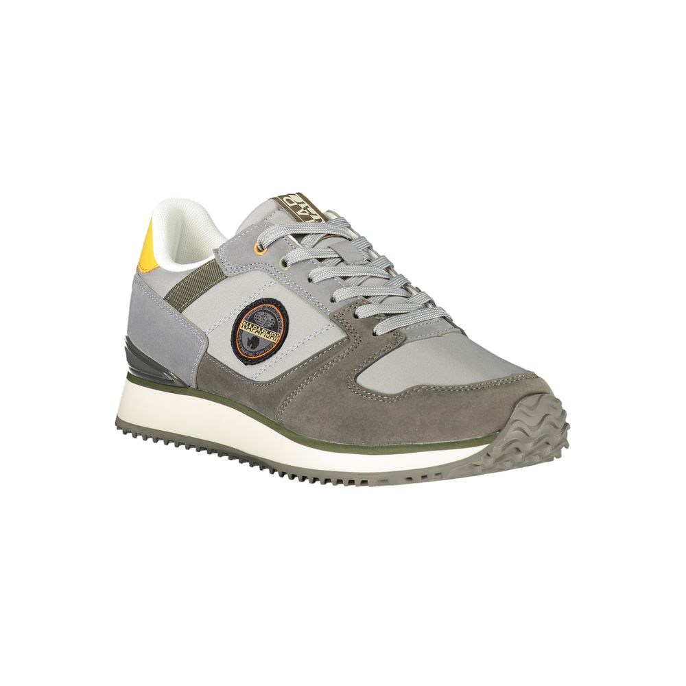 Gray Polyester Athletic Sneakers