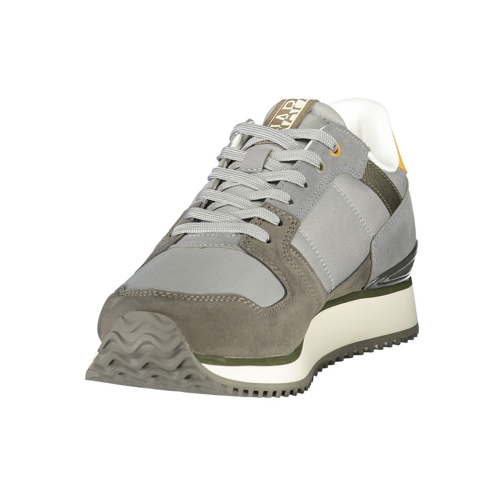 Gray Polyester Athletic Sneakers