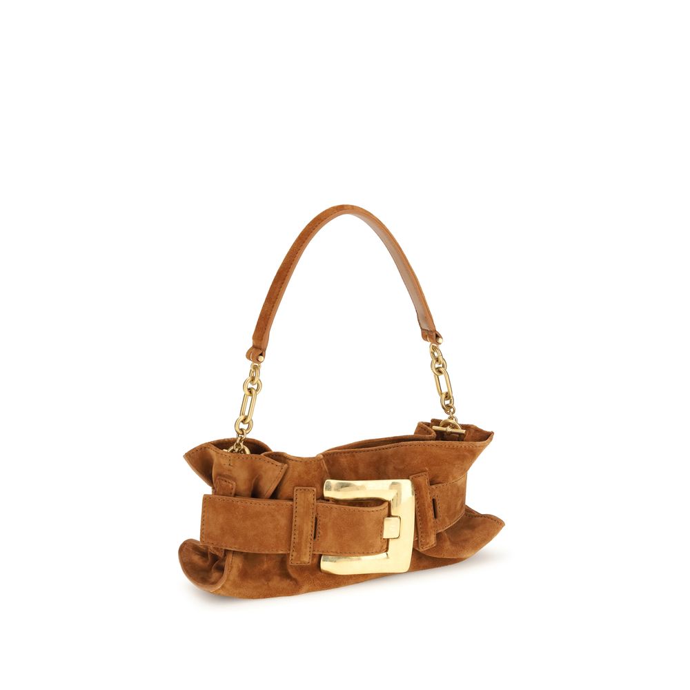 Beige Calf Leather Bos Taurus Shoulder Bag