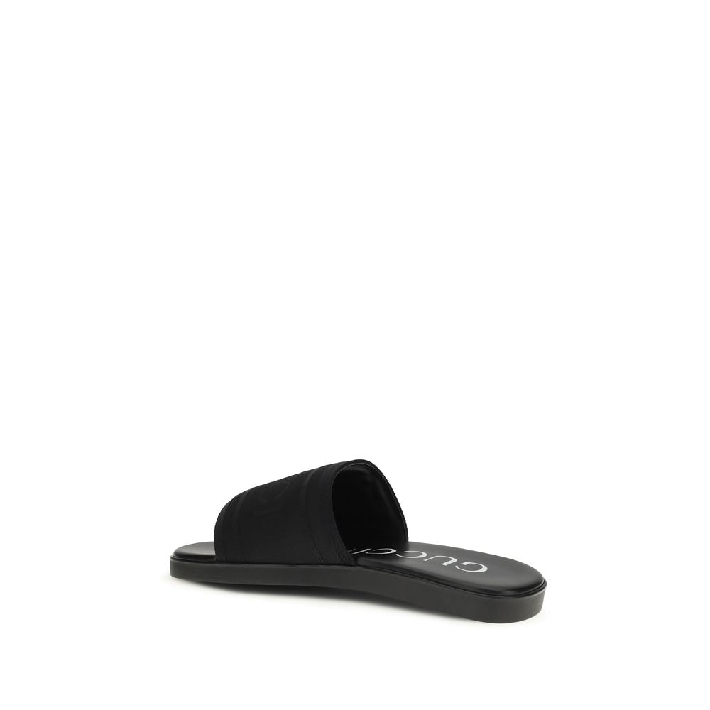 Black Fabric Sandals