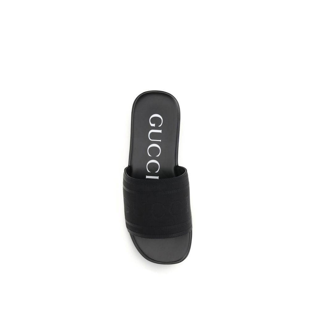 Black Fabric Sandals
