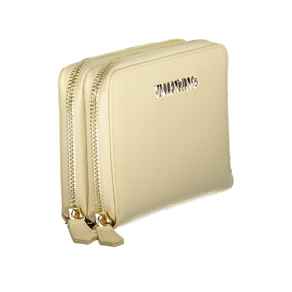 Beige Polyurethane Women's Wallet