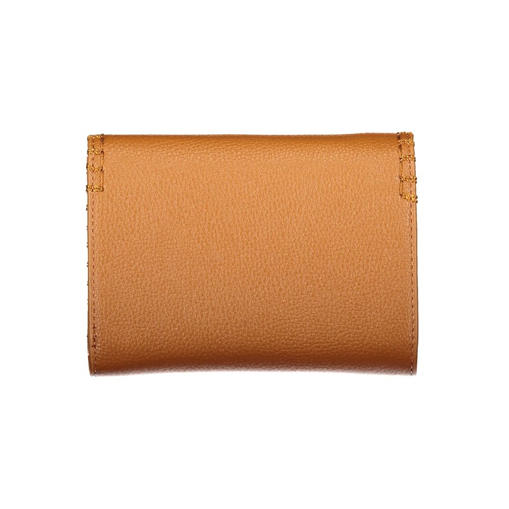 Brown Polyurethane Women's Wallet