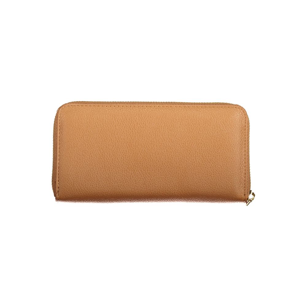 Brown Polyurethane Women's Wallet