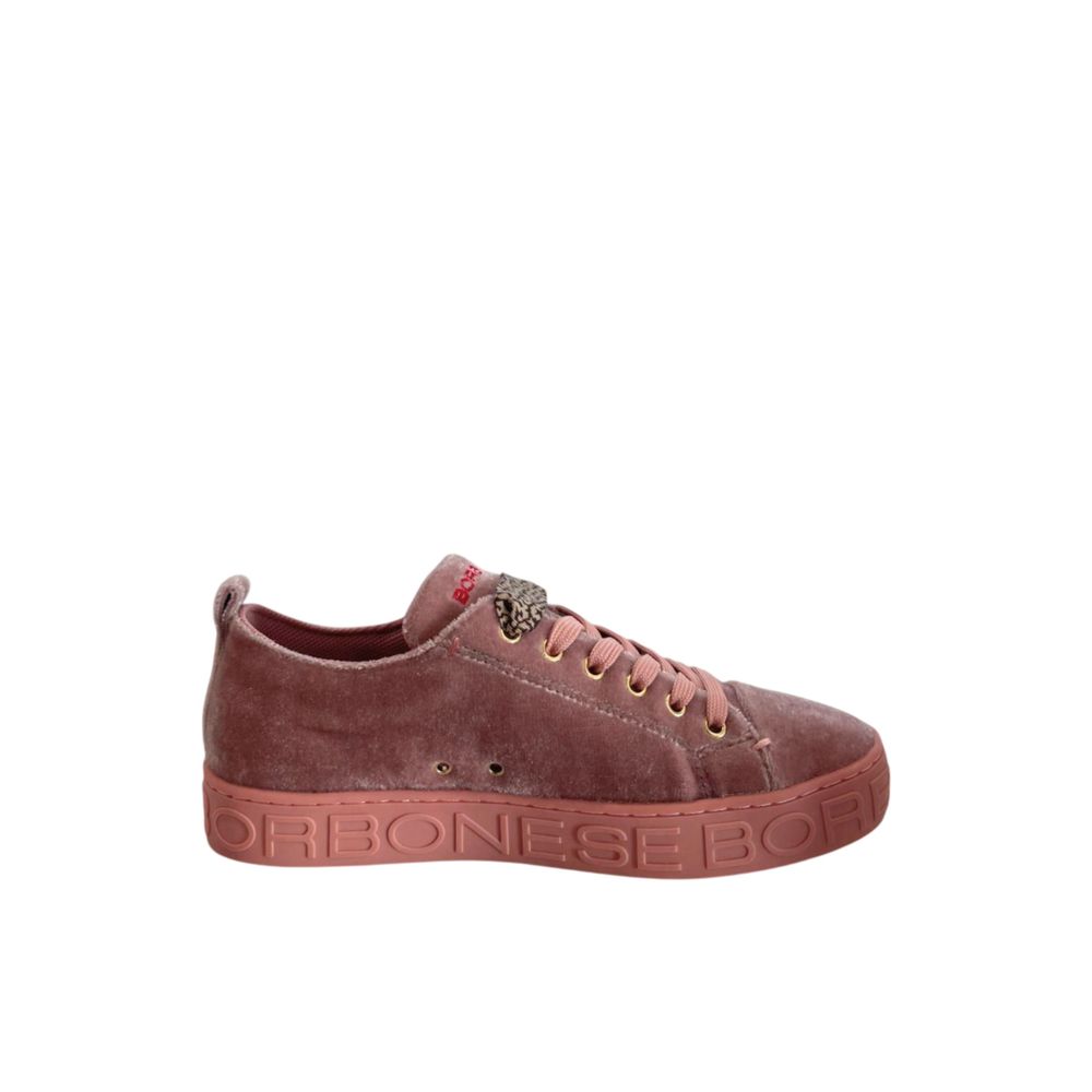 Pink Fabric Women Sneakers