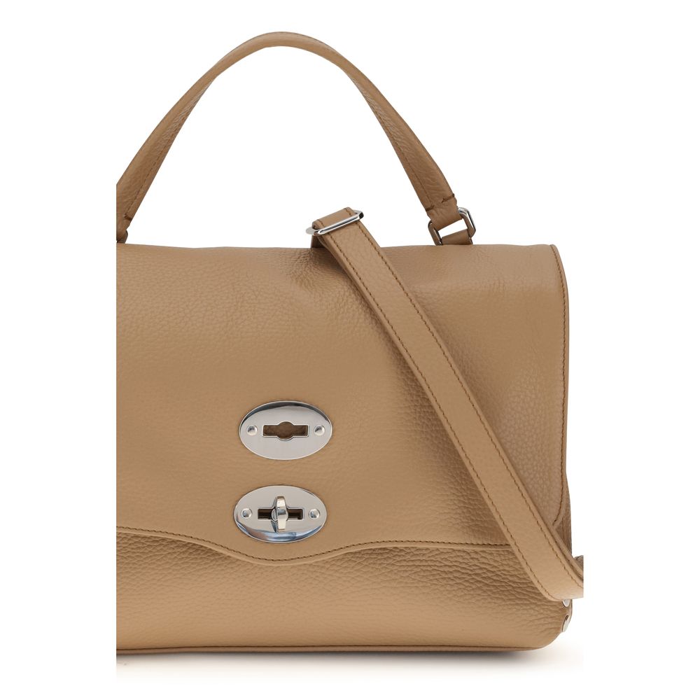 Beige Calf Leather Bos Taurus Shoulder Bag