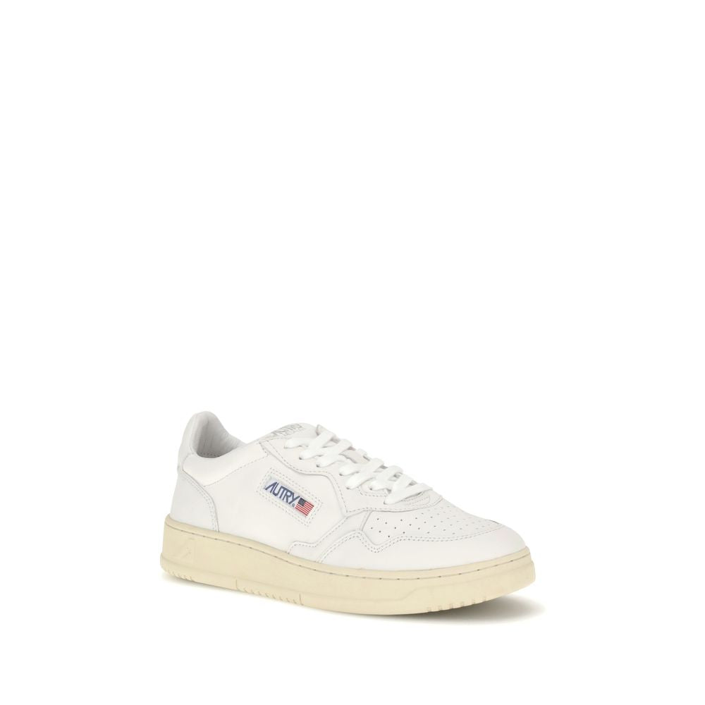 White Calf Leather Bos Taurus Low Top Sneakers