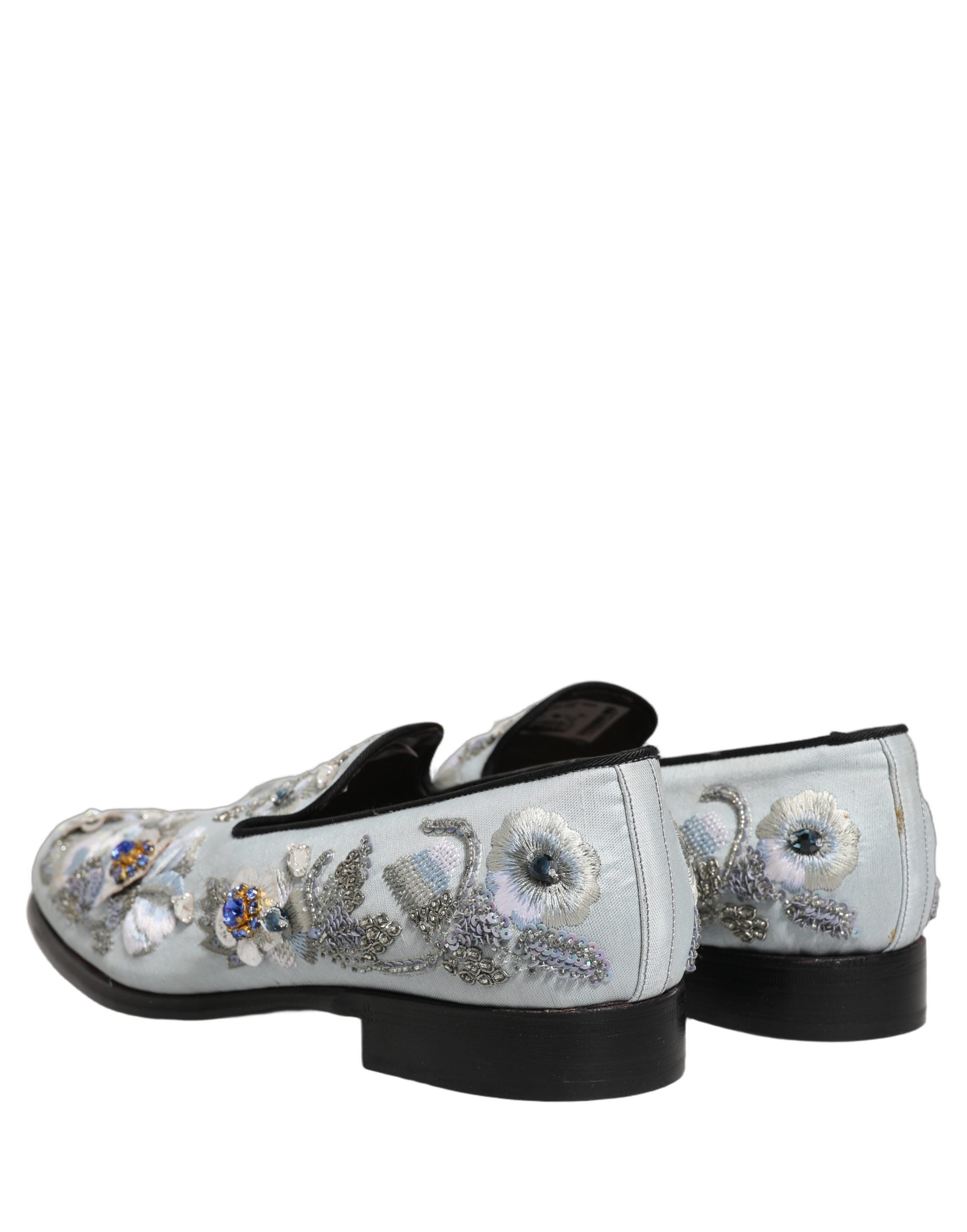 White Floral Embellished Men Loafers Shoes