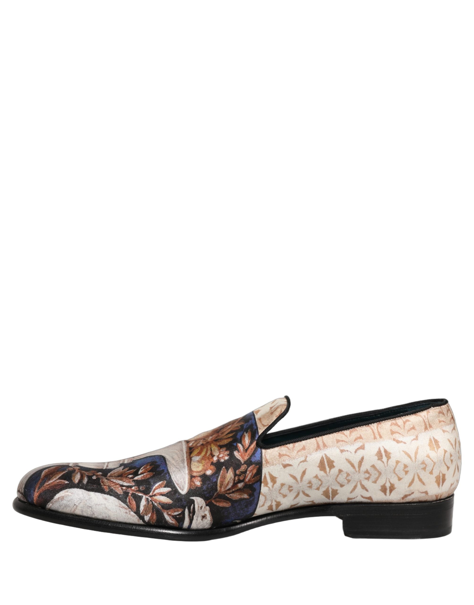 Multicolor Fruit Print Velvet Loafers Shoes