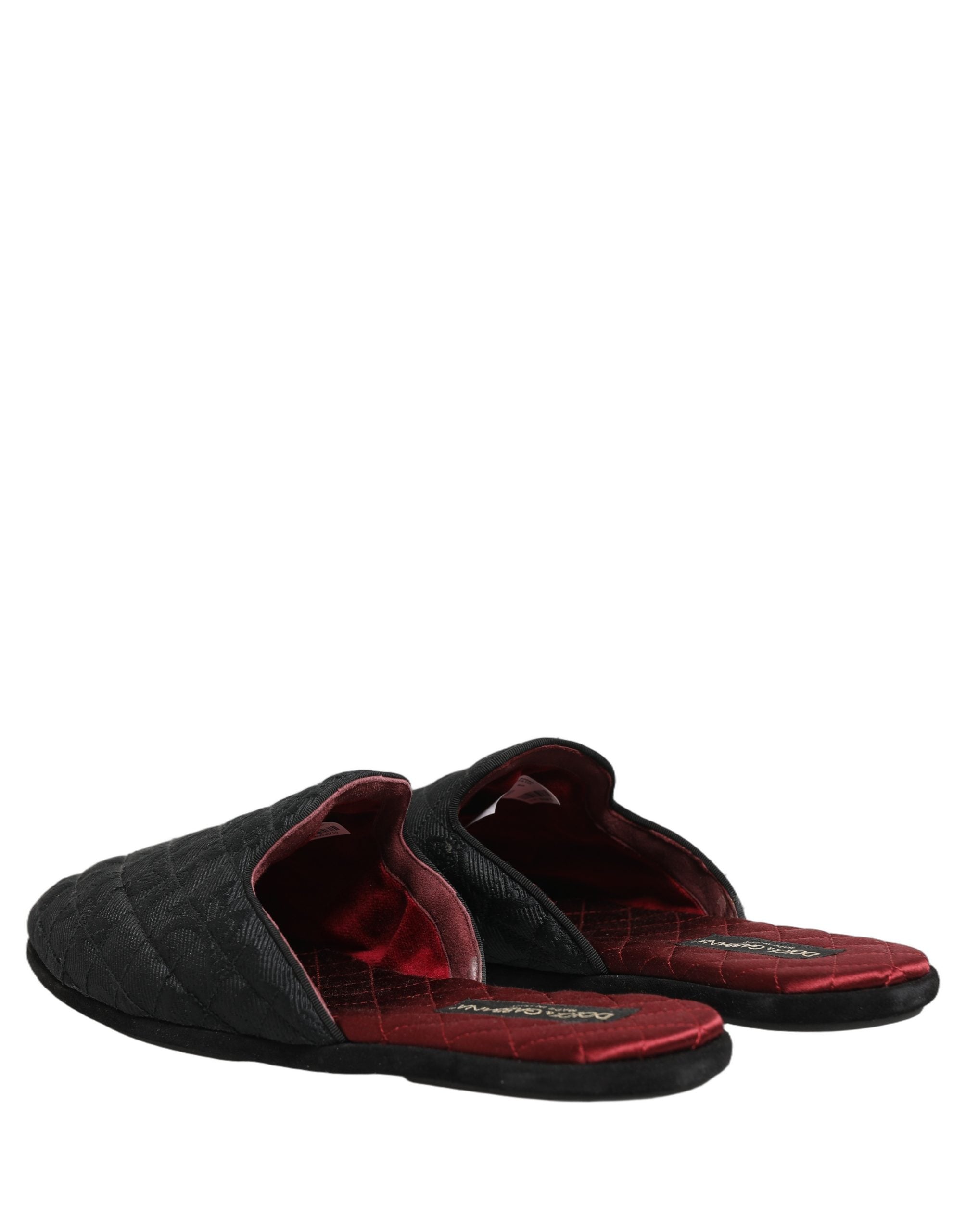 Black Floral Brocade Slides Slippers Shoes