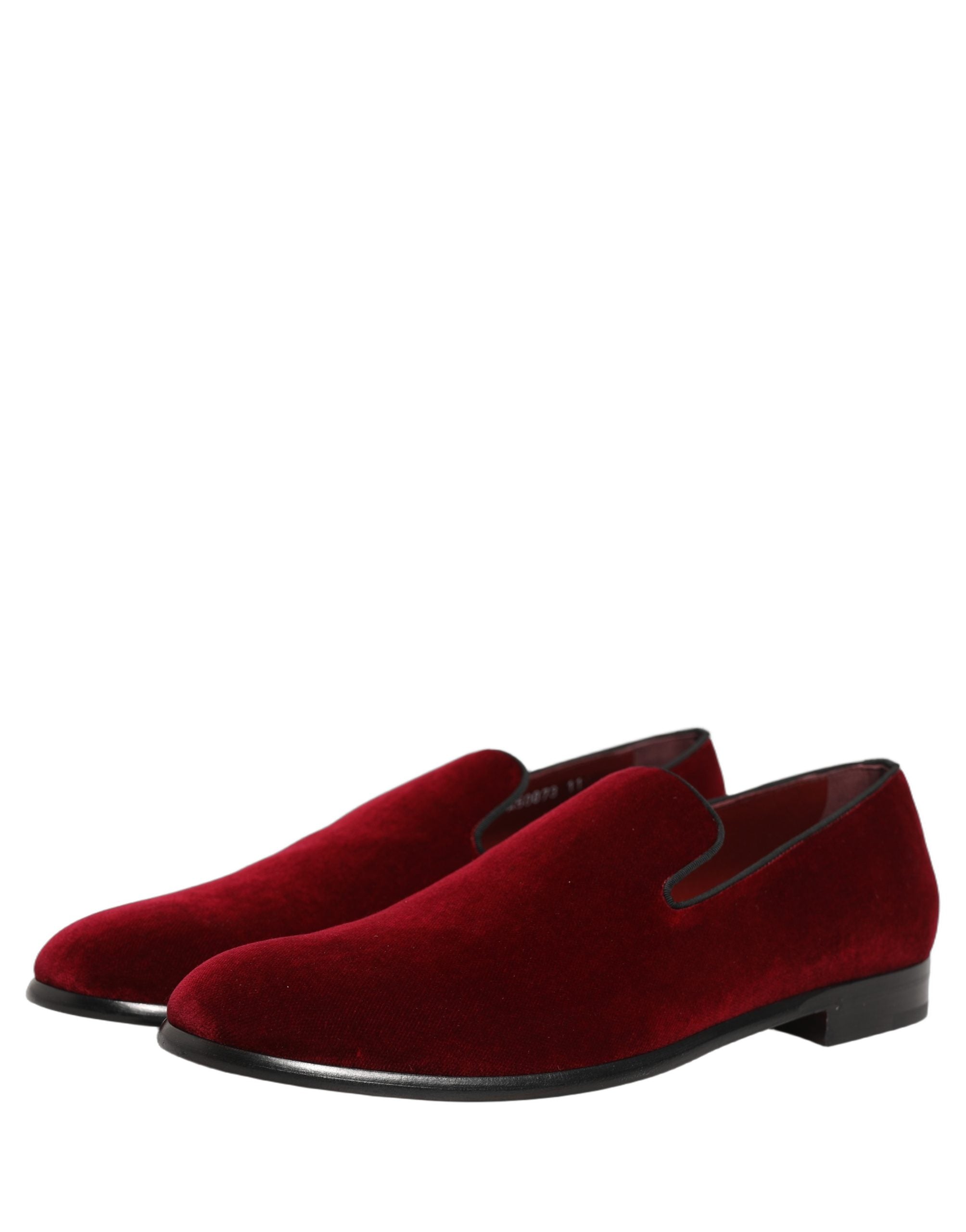Maroon Velvet Slip On Men Dress Loafers Shoes