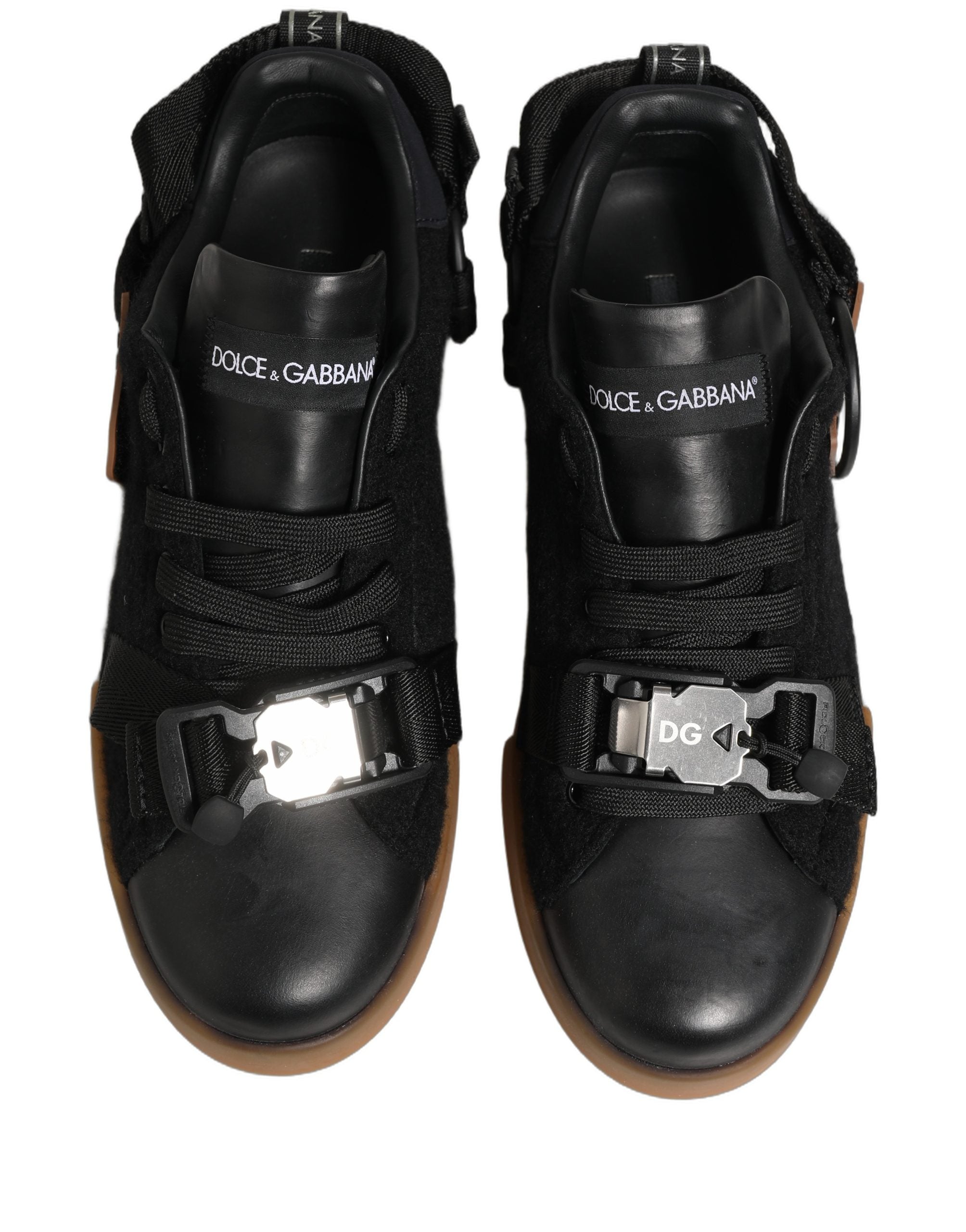 Black Leather Low Trainers Men Sneakers Shoes