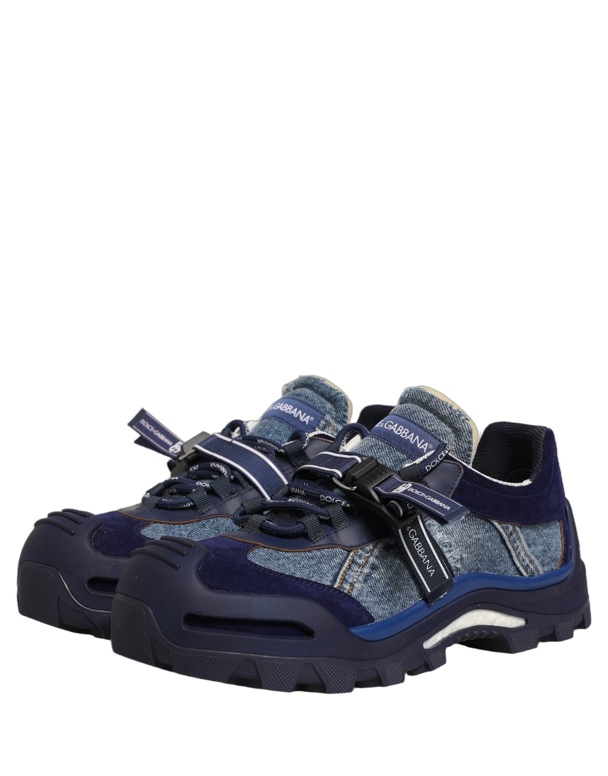 Blue Airmaster Panelled Low Top Denim Sneakers Shoes