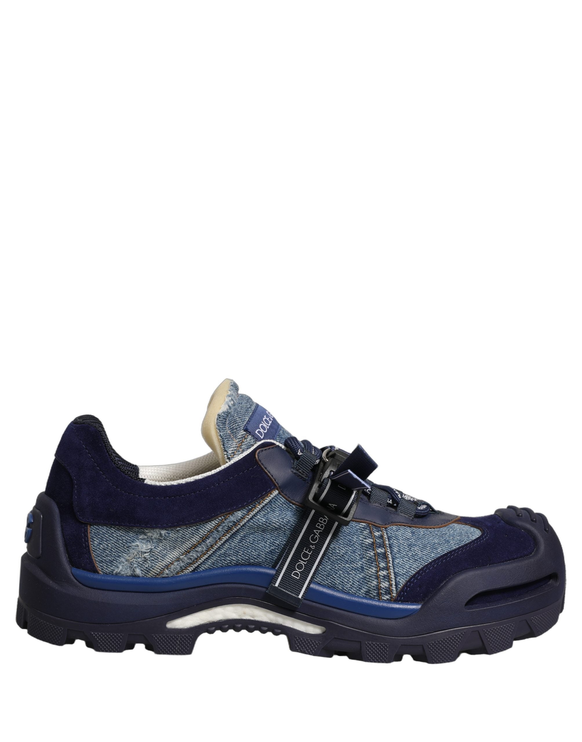 Blue Airmaster Panelled Low Top Denim Sneakers Shoes