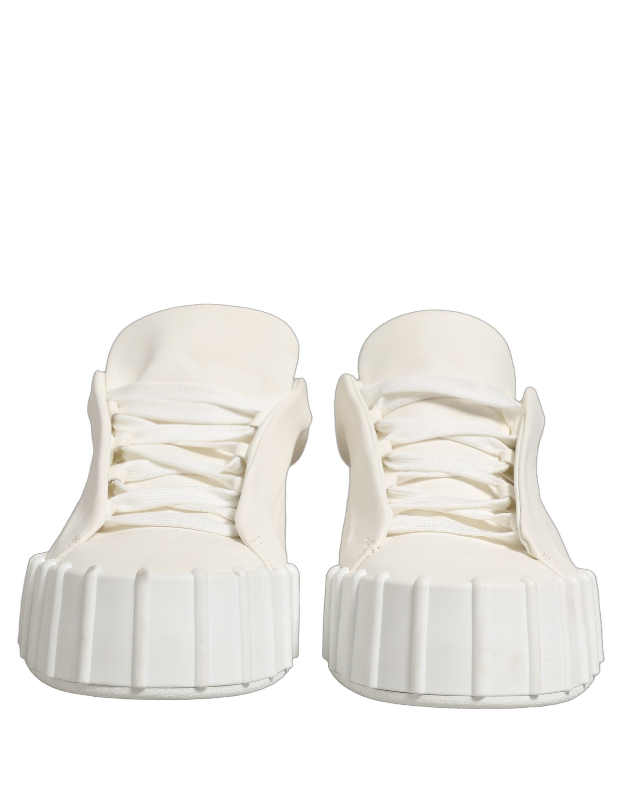 White Leather Low Top Lace Up Sneakers Shoes