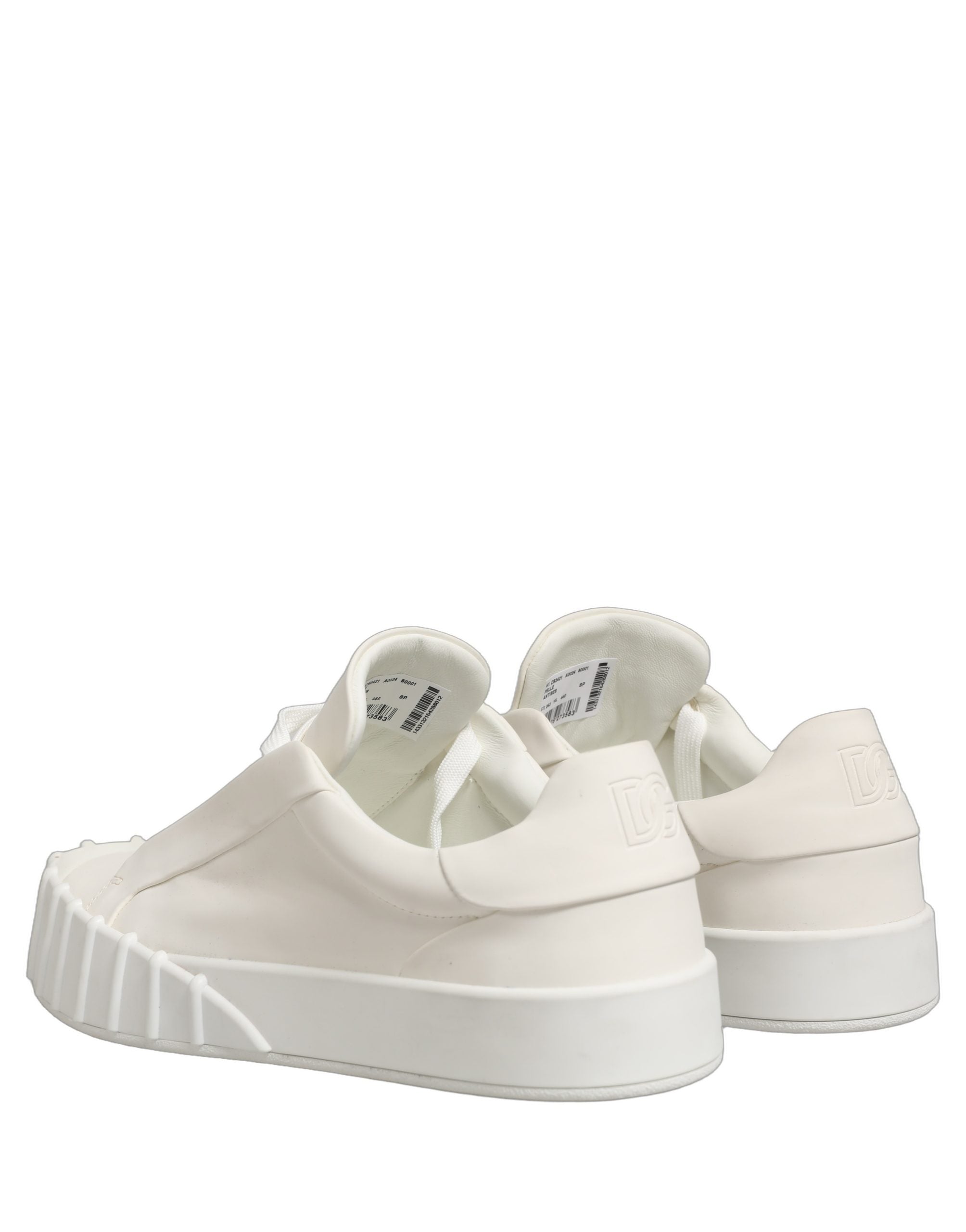 White Leather Low Top Lace Up Sneakers Shoes
