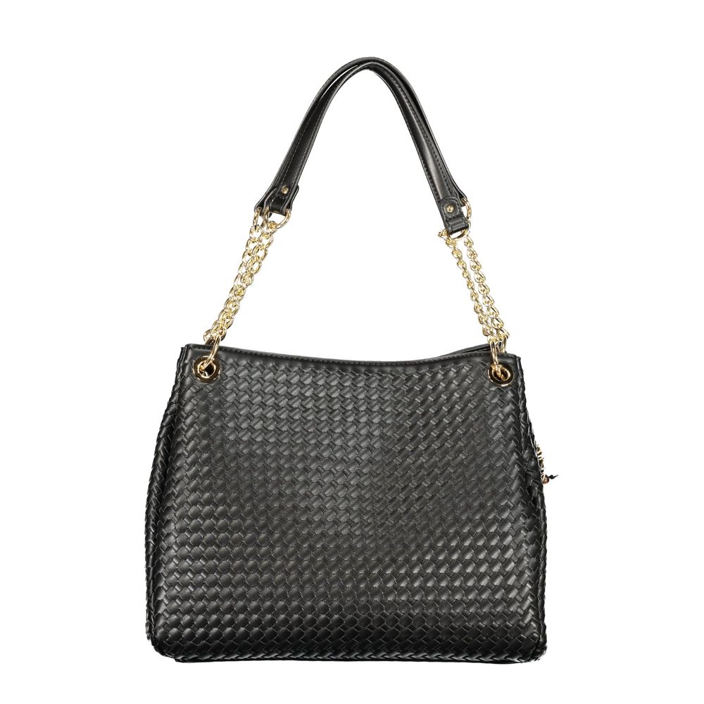 Black Polyurethane Women Bag
