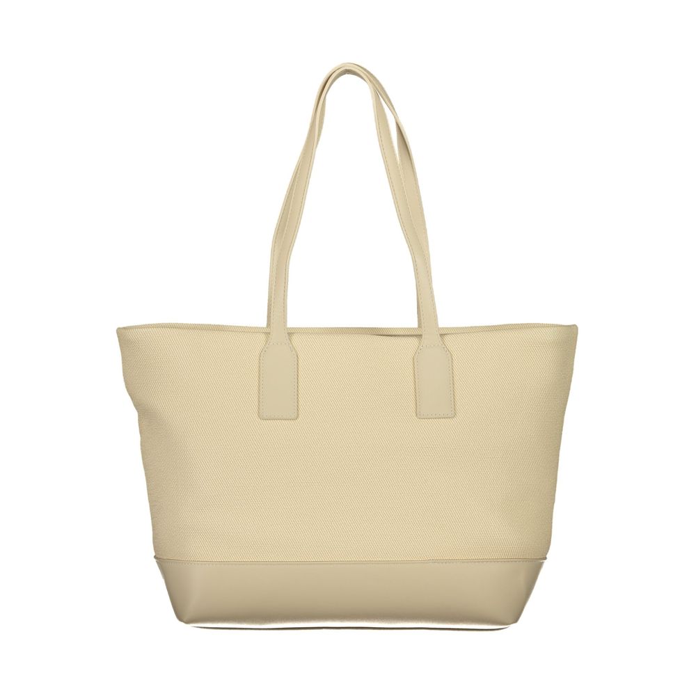 Beige Polyurethane Women's Bag