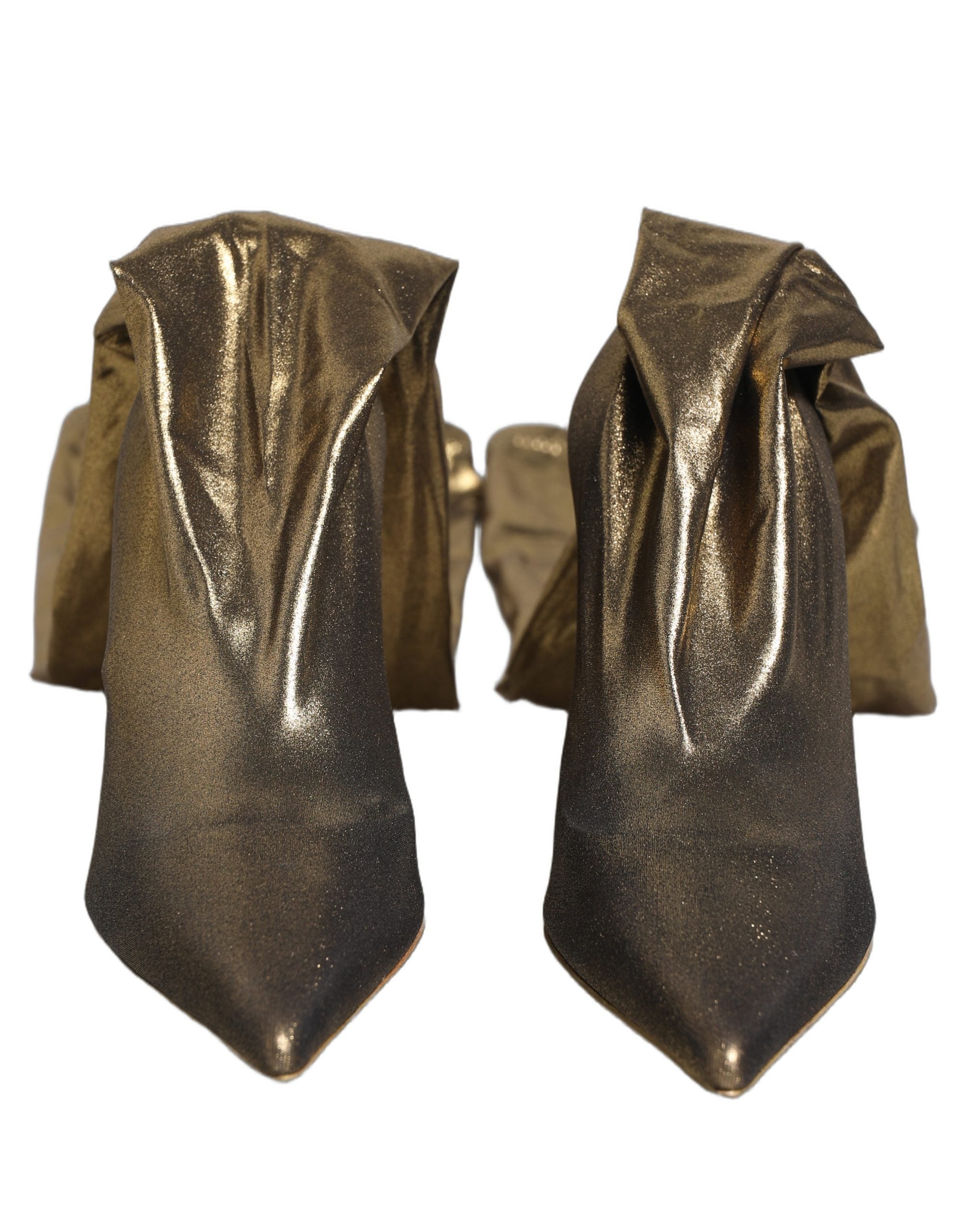 Gold Nylon Socks Knee High Boots Pumps Shoes