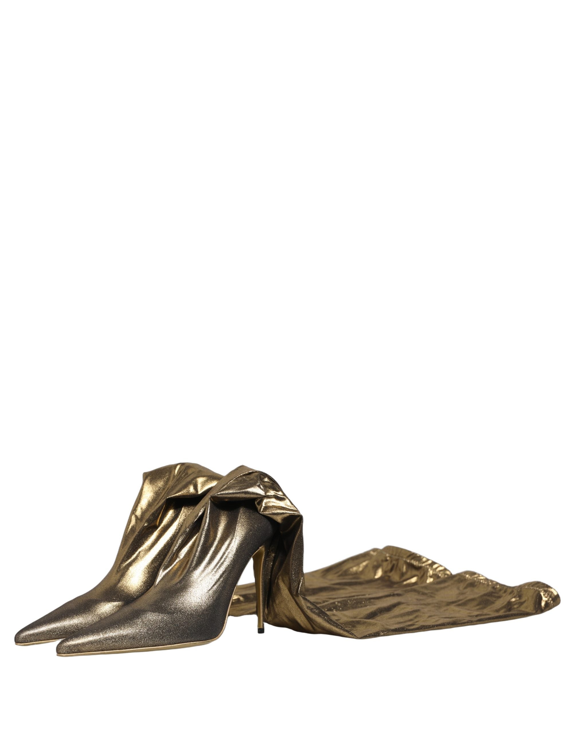 Gold Nylon Socks Knee High Boots Pumps Shoes