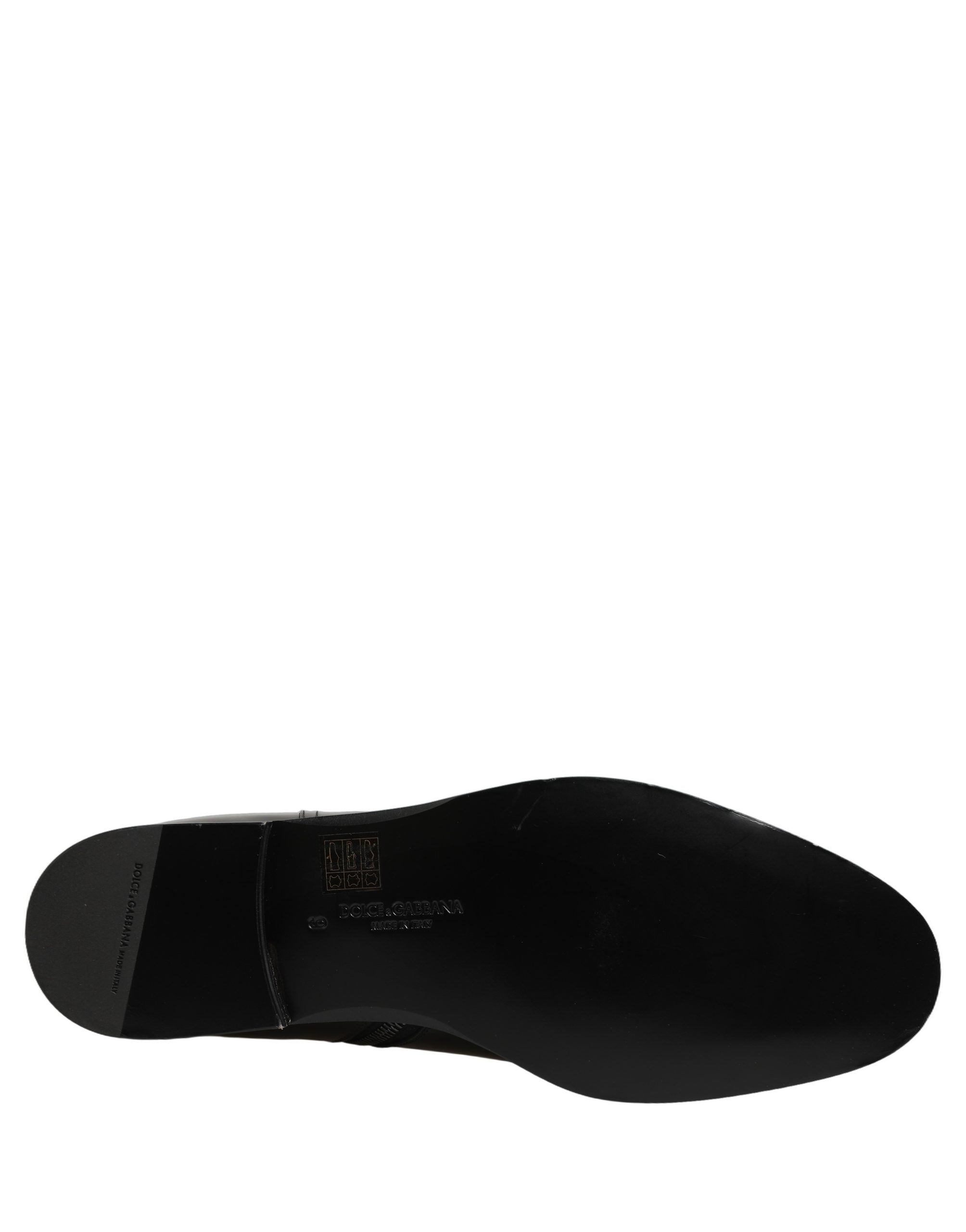 Black Leather Logo Buckle Mid Calf Boots Shoes