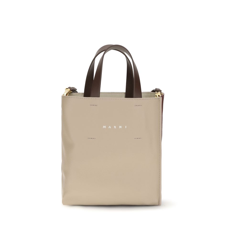 Beige Calf Leather Bos Taurus Shoulder Bag