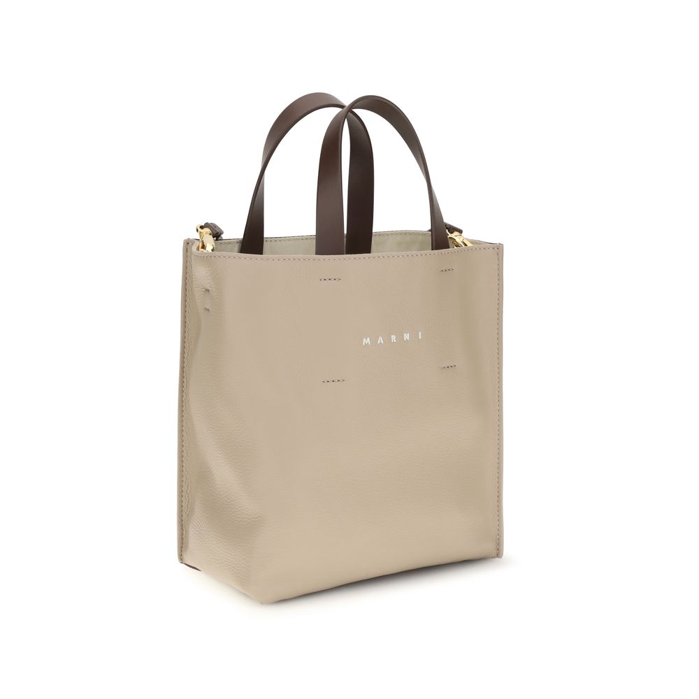 Beige Calf Leather Bos Taurus Shoulder Bag