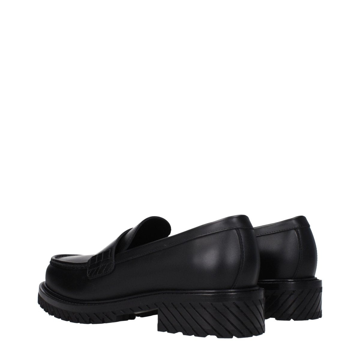 Black Leather Slip - On Loafers - styloora.cz