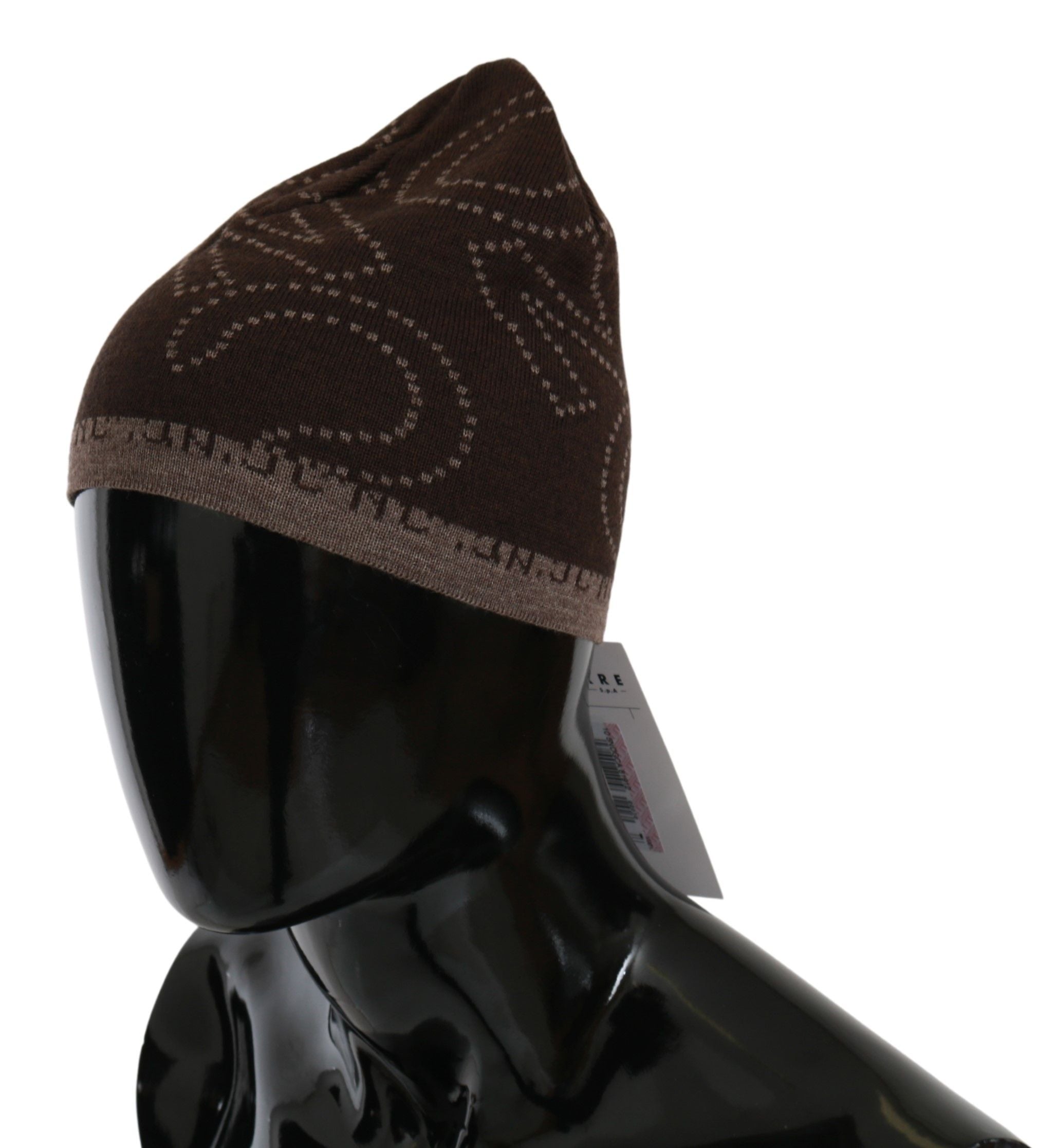 Hnědá čepice Beanie ze směsi vlny