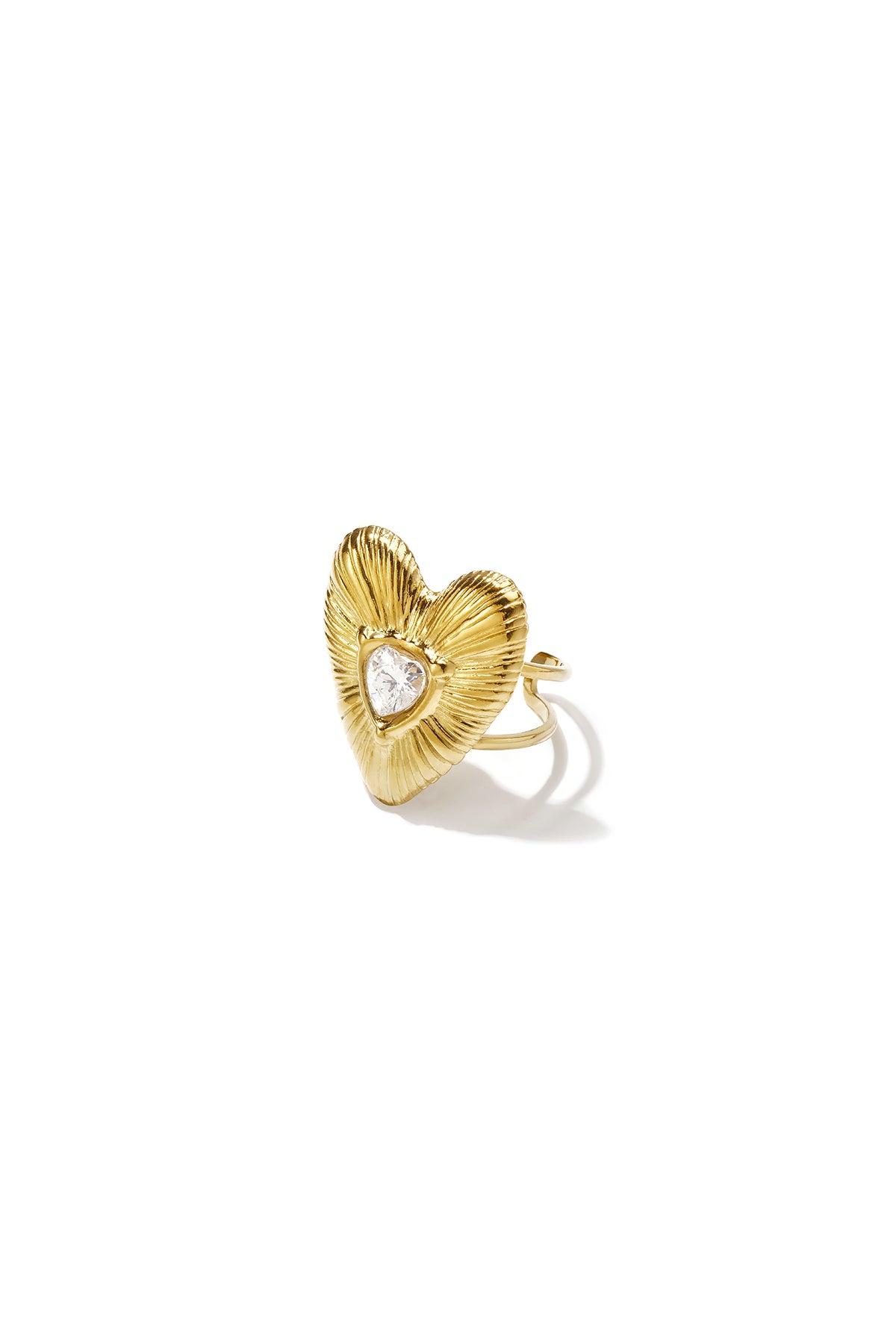 14K Gold Plated Stainless Steel Statement Rings Heart Simple Daily Simple Series Women's jewelry