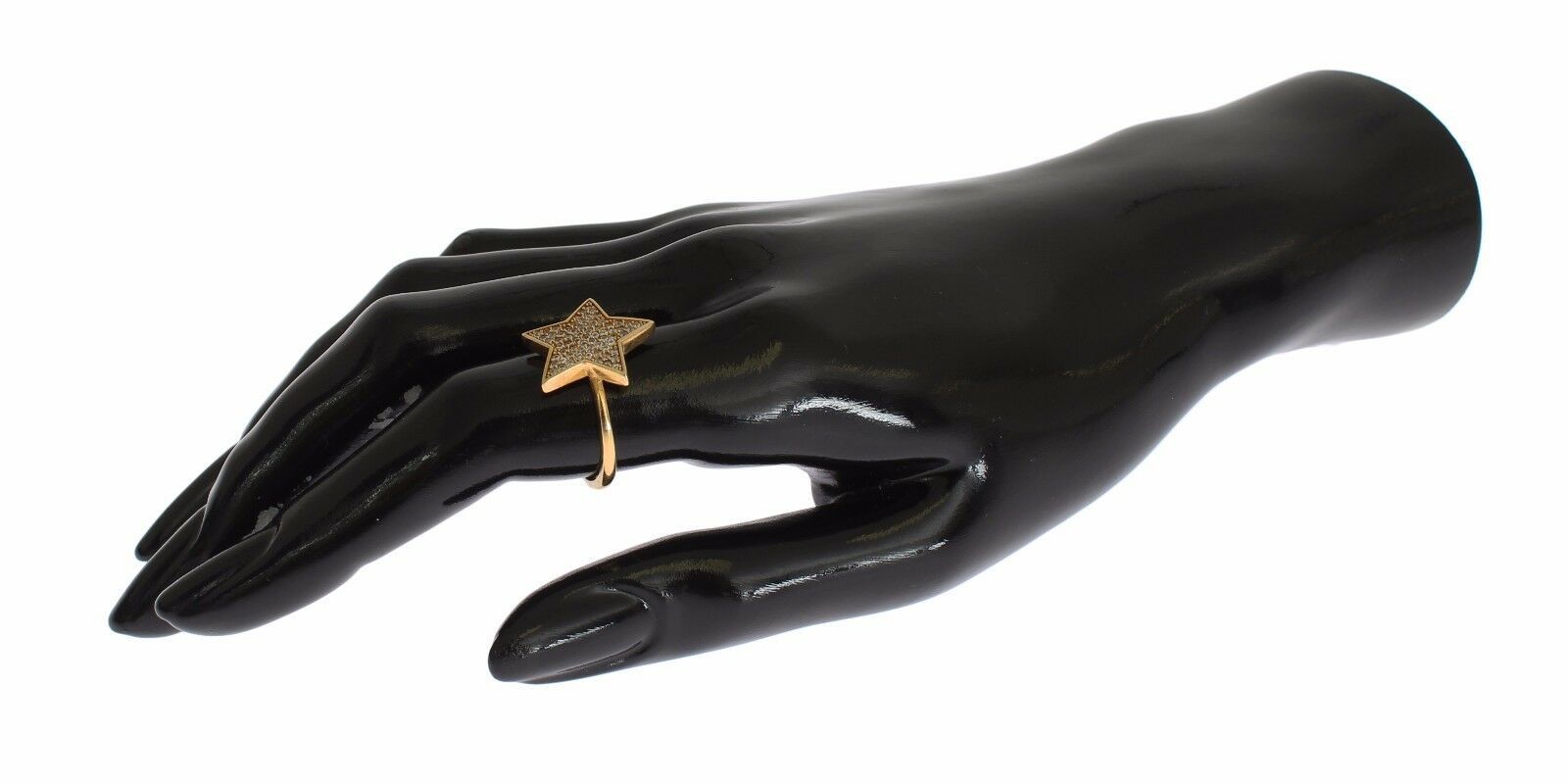 Dámský prsten ze stříbra 925 s hvězdným zlatem a průhledným povrchem