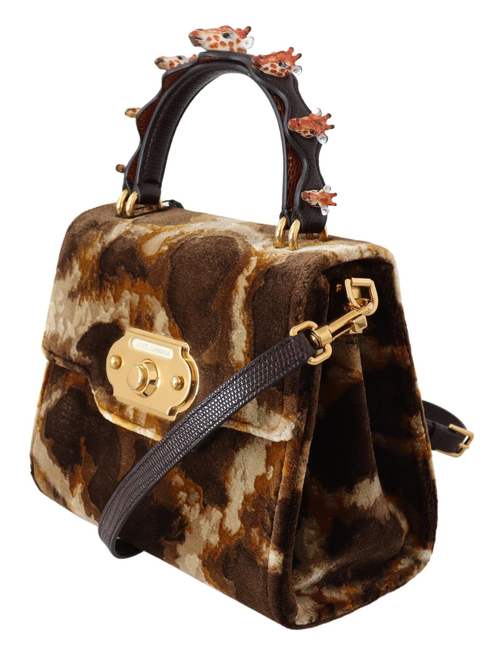 Hnědá žirafa crossbody kabelka Borse WELCOME kabelka