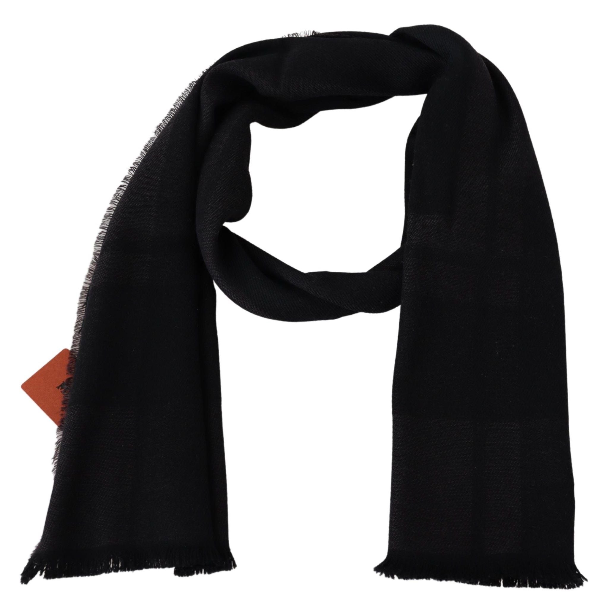 Černý unisex šátek na krk ze 100% vlny