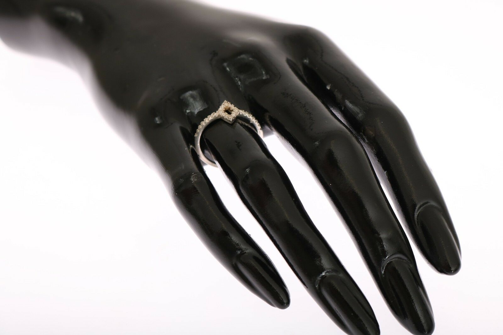 Dámský stříbrný prsten s kosočtvercovým vzorem, čirý, CZ 925